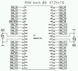 IC6/IC7 - Asynchronous static ram 512 x 16 bit (2 chips)
